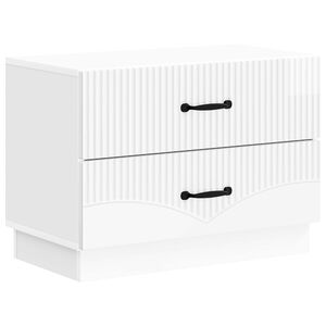 vidaXL Nočn&iacute; skř&iacute;ňka B&iacute;l&aacute; s vysok&yacute;m leskem 62 x 34,5 x 44,5 cm