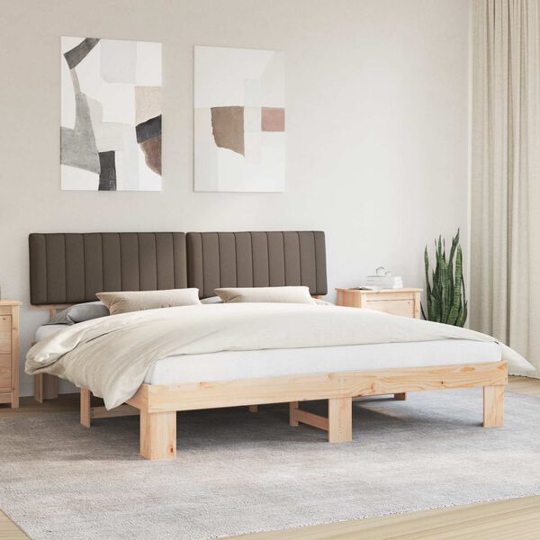 vidaXL R&aacute;m postele s čalouněn&yacute;m čelem s čelo Taupe 200 x 200 cm
