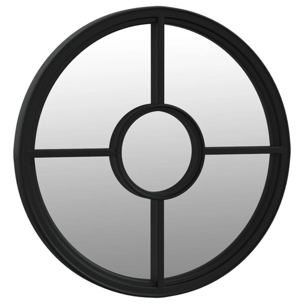 vidaXL Zrcadlo černé 60 x 4 cm železo kulaté do interiéru