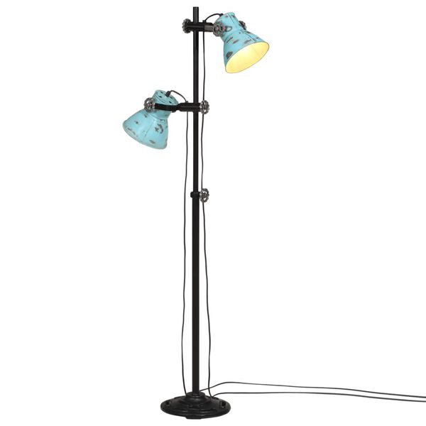 vidaXL Stojací lampa 25 W modrá patina 25 x 25 x 90/140 cm E27