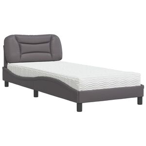 vidaXL Postel s matrac&iacute; Hvar &scaron;ed&aacute; 80 x 200 cm uměl&aacute; kůže