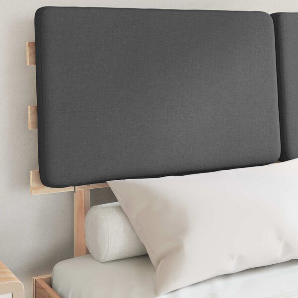 vidaXL R&aacute;m postele s čalouněn&yacute;m čelem s čelo Tmavě &scaron;ed&aacute; 120 x 190 cm