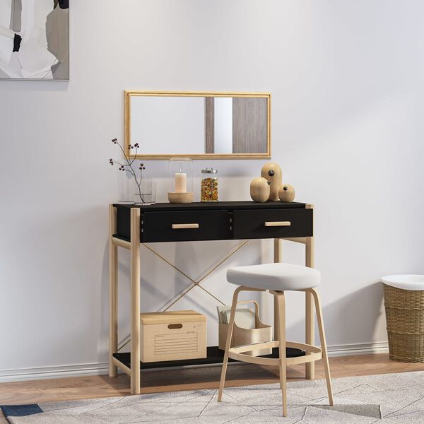 vidaXL Konzolov&yacute; stolek čern&yacute; 82x38x75 cm kompozitn&iacute; dřevo