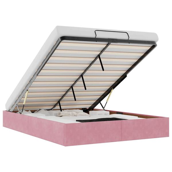 vidaXL Osmanský rám postele bez matrací růžová 140x190 cm samet