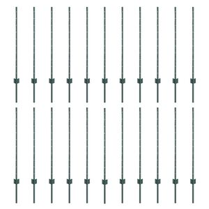 vidaXL Plotov&yacute; sloupek. 22 pcs Zelen&aacute; 140 cm Ocel