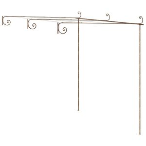vidaXL Zahradn&iacute; pergola hněd&aacute; s patinou 3 x 3 x 2,5 m železn&aacute;