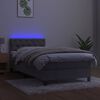 vidaXL Box spring postel s matrac&iacute; a LED světle &scaron;ed&aacute; 80 x 200 cm samet