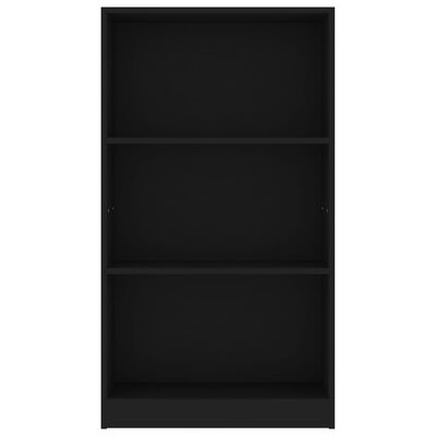 vidaXL 3patrová knihovna černá 60 x 24 x 109 cm kompozitní dřevo