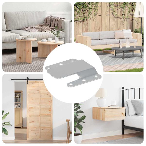 vidaXL Stropn&iacute; drž&aacute;k 12 pcs Stř&iacute;brn&aacute; 75 x 66 mm Ocel