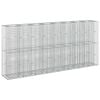 vidaXL Gabionov&yacute; vyv&yacute;&scaron;en&yacute; z&aacute;hon 4 pcs Stř&iacute;brn&aacute; 330 x 50 x 150 cm