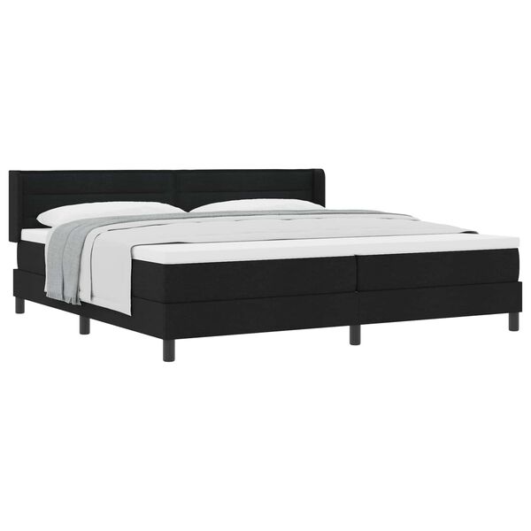 vidaXL Postel boxspring s matrac&iacute; s matrac&iacute; s čelo Čern&aacute; 200 x 200 cm