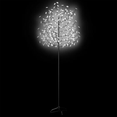 vidaXL Vánoční strom 220 LED chladné bílé světlo třešňový květ 220 cm