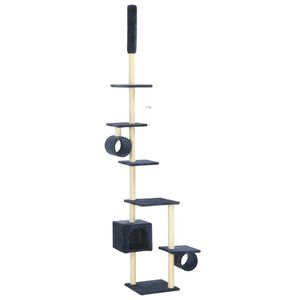vidaXL &Scaron;krabadlo pro kočky se sisalov&yacute;mi sloupky 260 cm tmavě modr&eacute;