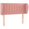 vidaXL Čelo postele typu u&scaron;&aacute;k růžov&aacute; 93x23x78/88 cm samet