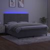 vidaXL Box spring postel s matrac&iacute; a LED světle &scaron;ed&aacute; 160x200 cm samet