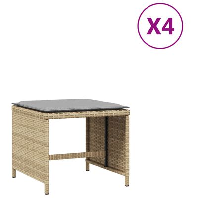 vidaXL Zahradní stoličky s poduškami 4 ks béžové 41x41x36 cm polyratan