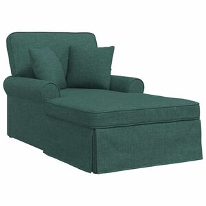 vidaXL Lounge chaise s vol&aacute;nem 3 ks Tmavě zelen&aacute; textil