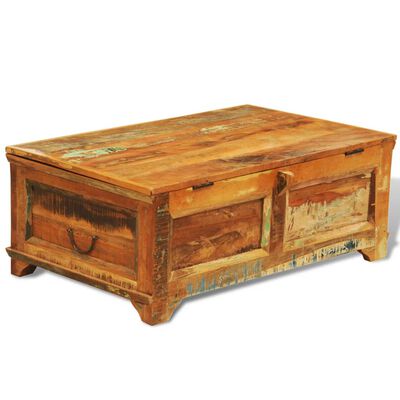 vidaXL Konferenční stolek úložný prostor vintage recyklované dřevo