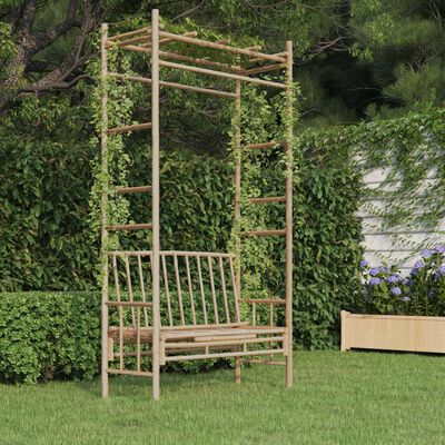 vidaXL Zahradní lavice s pergolou 116 cm bambus