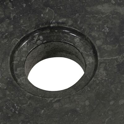 vidaXL Koupelnová skříňka masivní teak s umyvadlem mramorové černé
