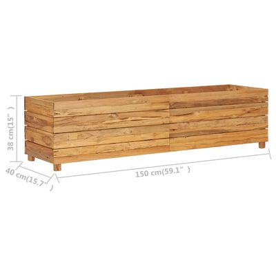 vidaXL Vyvýšený záhon 150x40x38 cm recyklované teakové dřevo a ocel