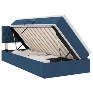 vidaXL Postel s &uacute;ložn&yacute;m prostorem a matrac&iacute; Modr&aacute; 90 x 190 cm Samet