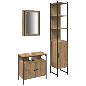 vidaXL Sada koupelnov&eacute;ho n&aacute;bytku 3 ks Artisanov&yacute; dub
