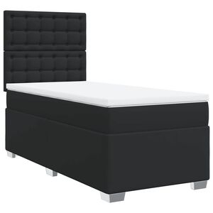 vidaXL Box spring postel s matrac&iacute; čern&aacute; 80 x 200 cm uměl&aacute; kůže
