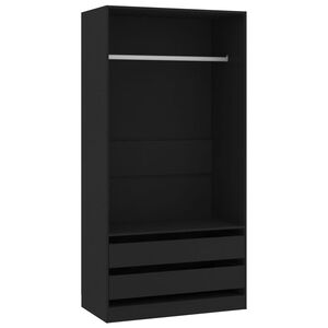 vidaXL &Scaron;atn&iacute; skř&iacute;ň čern&aacute; 100 x 50 x 200 cm kompozitn&iacute; dřevo
