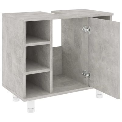 vidaXL 3dílný set koupelnového nábytku betonově šedý dřevotříska