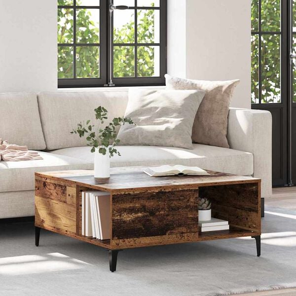 vidaXL Konferenčn&iacute; stolek Star&eacute; dřevo 80 x 80 x 36,5 cm