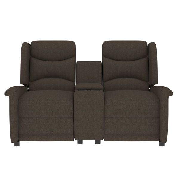 vidaXL 2místné masážní polohovací křeslo s držákem nápojů hnědé