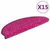 vidaXL Schodov&eacute; rohože 15 ks 65 x 21 x 4 cm růžov&eacute;, půlkulat&eacute;, velk&eacute;