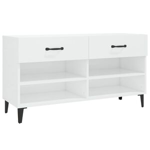 vidaXL Botn&iacute;k b&iacute;l&yacute; s vysok&yacute;m leskem 102x35x55 cm kompozitn&iacute; dřevo