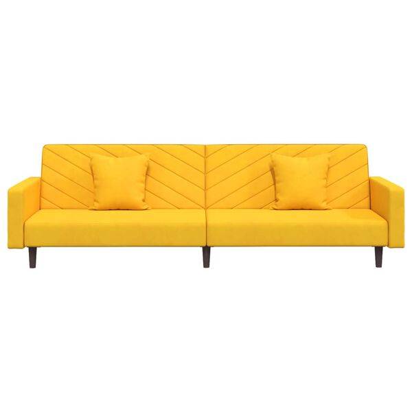 vidaXL 2m&iacute;stn&aacute; rozkl&aacute;dac&iacute; pohovka se 2 pol&scaron;t&aacute;ři žlut&aacute; samet