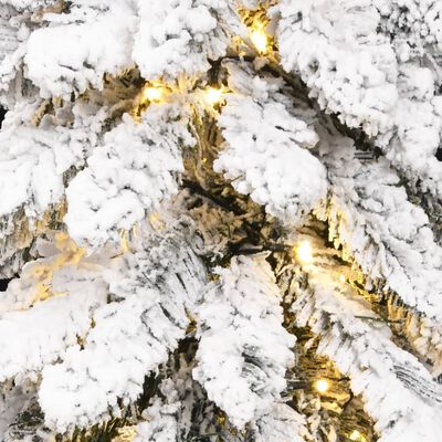 vidaXL Umělý vánoční stromek s LED osvětlením zasněžený 130 LED 210 cm
