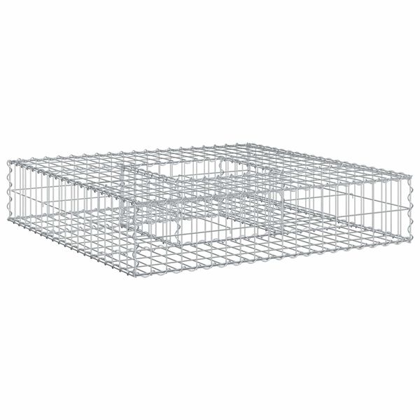 vidaXL Gabionov&yacute; vyv&yacute;&scaron;en&yacute; z&aacute;hon Stř&iacute;brn&aacute; 100 x 100 x 20 cm