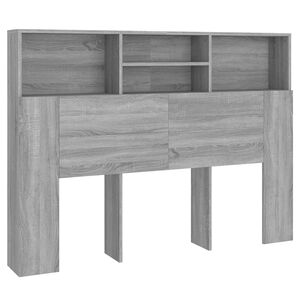 vidaXL Čelo postele s &uacute;ložn&yacute;m prostorem &scaron;ed&eacute; sonoma 140x19x103,5 cm
