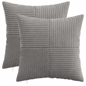 vidaXL Povlak na pol&scaron;t&aacute;ř 2 pcs ALMELO Světle &scaron;ed&aacute; 30 x 30 cm man&scaron;estr