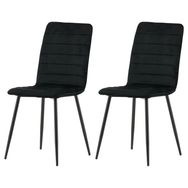 Venture Home J&iacute;deln&iacute; židle 2 ks Windu samet čern&eacute;