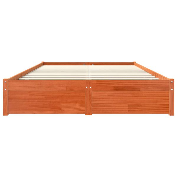 vidaXL R&aacute;m postele Voskově hněd&aacute; 140 x 200 cm Masivn&iacute; borovicov&eacute; dřevo