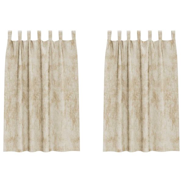 vidaXL Sametov&eacute; z&aacute;věsy se z&aacute;clonami 2 pcs Kr&eacute;mov&aacute; 175 x 140 cm samet