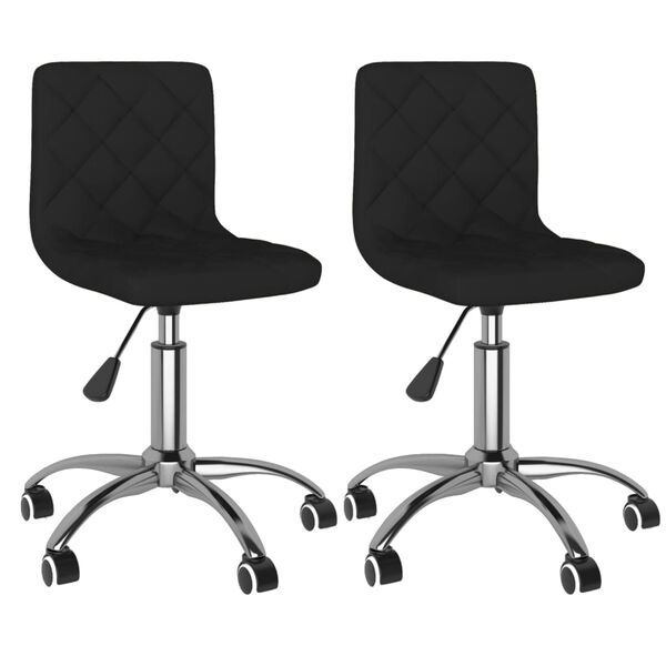 vidaXL Otočn&eacute; j&iacute;deln&iacute; židle 2 ks čern&eacute; samet