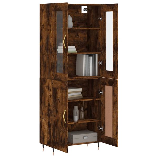 vidaXL Skř&iacute;ň highboard kouřov&yacute; dub 69,5 x 34 x 180 cm kompozitn&iacute; dřevo