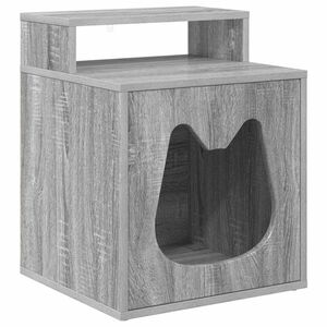 vidaXL Kočič&iacute; dům &Scaron;ed&yacute; Sonoma 42,5 x 40 x 53,5 cm Kompozitn&iacute; dřevo