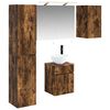 vidaXL Sada koupelnov&yacute;ch skř&iacute;něk 5 pcs Kouřov&yacute; dub 40 x 10,5 x 60,5 cm
