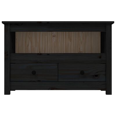 vidaXL TV skříňka černá 79x35x52 cm masivní borové dřevo