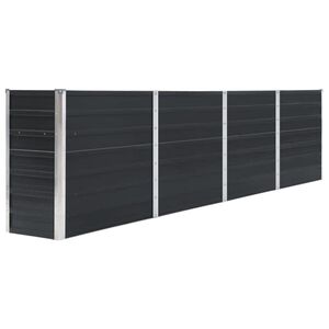 vidaXL Vyv&yacute;&scaron;en&yacute; z&aacute;hon 320 x 40 x 77 cm pozinkovan&aacute; ocel antracitov&yacute;