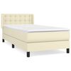 vidaXL Box spring postel s matrac&iacute; kr&eacute;mov&aacute; 90x200 cm uměl&aacute; kůže