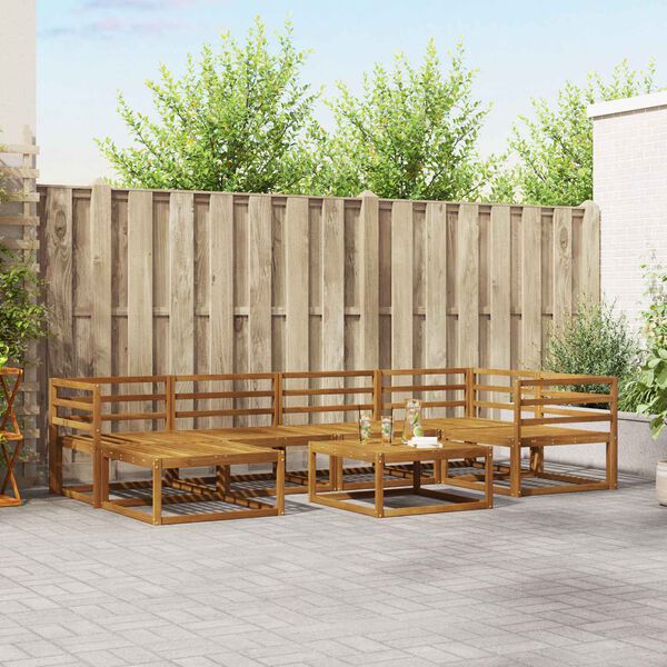 vidaXL Venkovn&iacute; pohovkov&aacute; souprava 7 pcs Př&iacute;rodn&iacute;